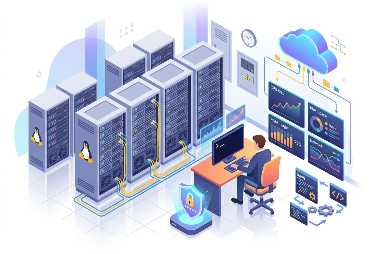 Infografia sobre administracion profesional de servidores Linux