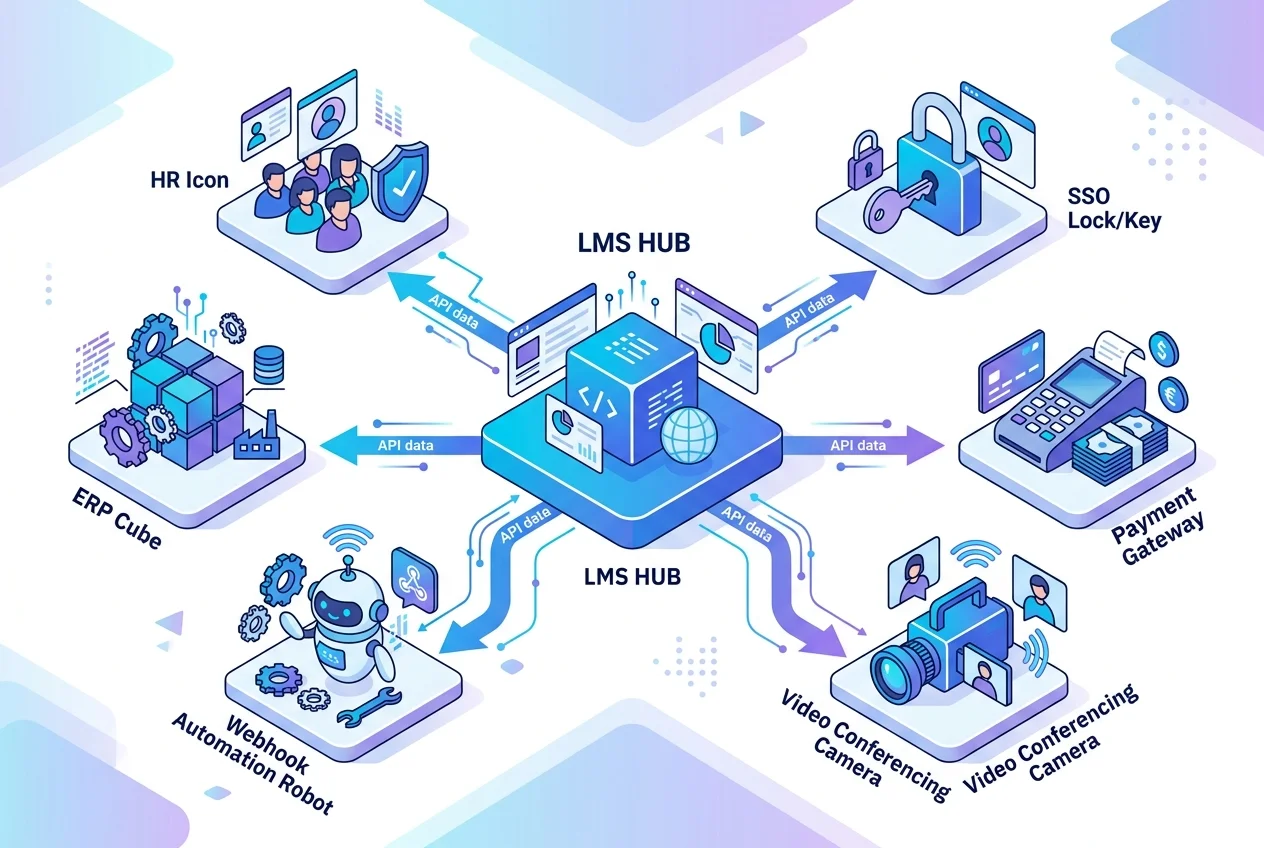 Infografia sobre integraciones LMS con sistemas empresariales